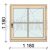 120x120 cm bukó-nyíló fa ablak álosztóval jobbos