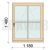 120x150 cm bukó-nyíló fa ablak álosztóval jobbos