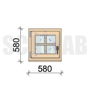 60x60 cm bukó-nyíló fa ablak álosztóval balos
