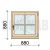 90x90 cm bukó-nyíló fa ablak álosztóval jobbos