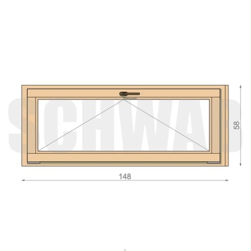 150x60 cm bukó fa ablak