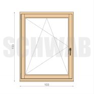 105x135 cm bukó-nyíló fa ablak balos