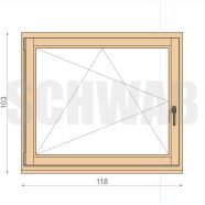 120x105 cm bukó-nyíló fa ablak balos