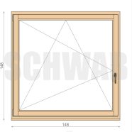 150x135 cm bukó-nyíló fa ablak balos KIFUTÓ