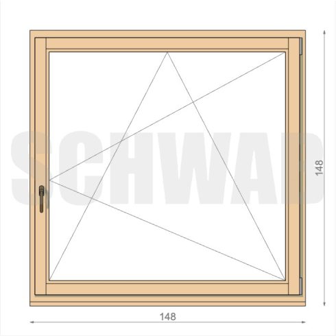 150x135 cm bukó-nyíló fa ablak jobbos KIFUTÓ