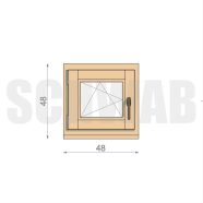 50x50 cm bukó-nyíló fa ablak balos