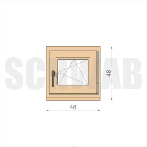 50x50 cm bukó-nyíló fa ablak jobbos