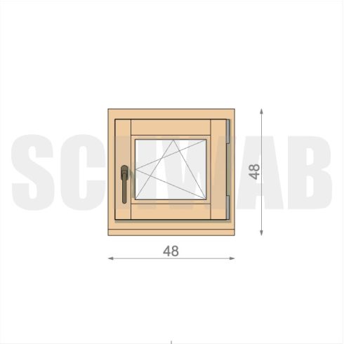 50x50 cm bukó-nyíló fa ablak jobbos
