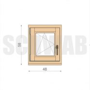 50x60 cm bukó-nyíló fa ablak balos
