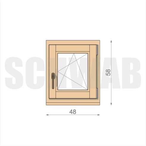 50x60 cm bukó-nyíló fa ablak jobbos