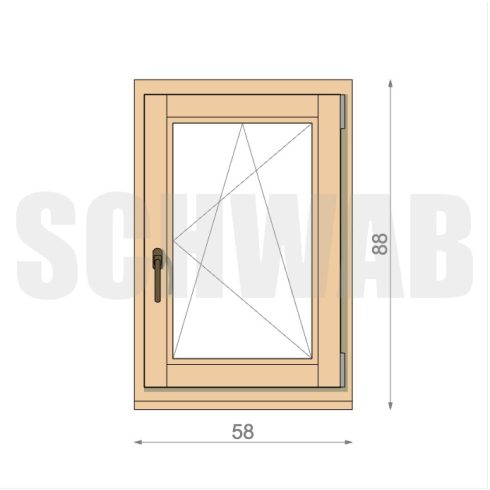 60x90 cm bukó-nyíló fa ablak jobbos