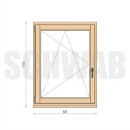 90x120 cm bukó-nyíló fa ablak balos