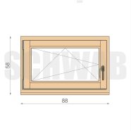 90x60 cm bukó-nyíló fa ablak balos