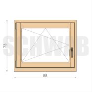 90x75 cm bukó-nyíló fa ablak balos