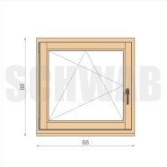 90x90 cm bukó-nyíló fa ablak balos