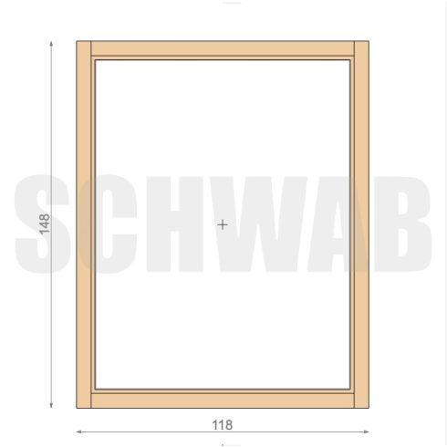 120x150 cm fix üvegezésű fa ablak