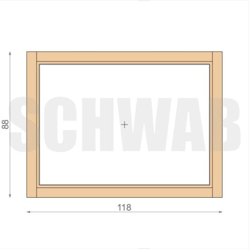 120x90 cm fix üvegezésű fa ablak