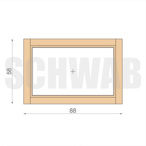 90x60 cm fix üvegezésű fa ablak