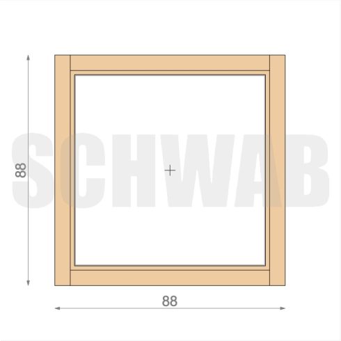 90x90 cm fix üvegezésű fa ablak