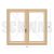 150x135 cm kétszárnyú fa ablak balos