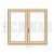 150x135 cm kétszárnyú fa ablak jobbos