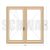 150x150 cm kétszárnyú fa ablak balos