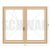180x150 cm kétszárnyú fa ablak balos