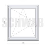105x120 cm műanyag bukó-nyíló ablak balos - KIFUTÓ