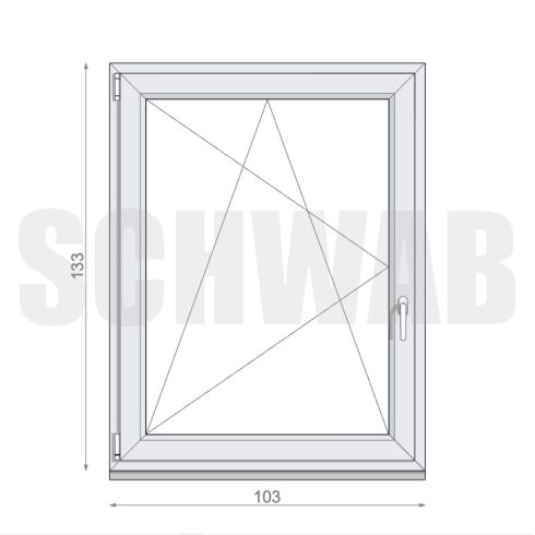 105x135 cm műanyag bukó-nyíló ablak balos - KIFUTÓ
