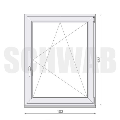 105x135 cm műanyag bukó-nyíló ablak jobbos - KIFUTÓ