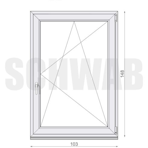 105x150 cm műanyag bukó-nyíló ablak jobbos - KIFUTÓ