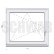120x105 cm műanyag bukó-nyíló ablak balos - KIFUTÓ