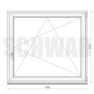 150x135 cm műanyag ablak