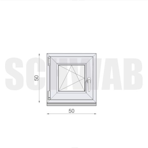 52x52 cm műanyag bukó-nyíló ablak balos - KIFUTÓ
