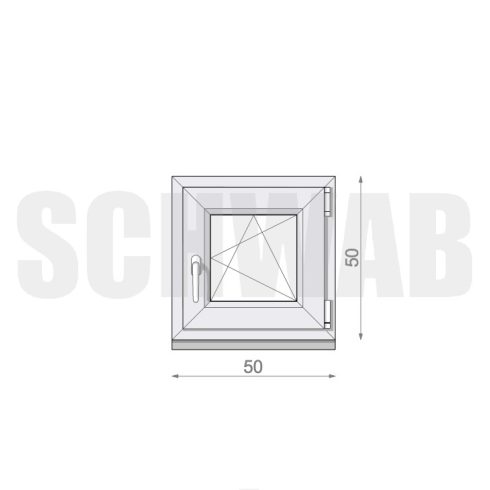 52x52 cm műanyag bukó-nyíló ablak jobbos - KIFUTÓ
