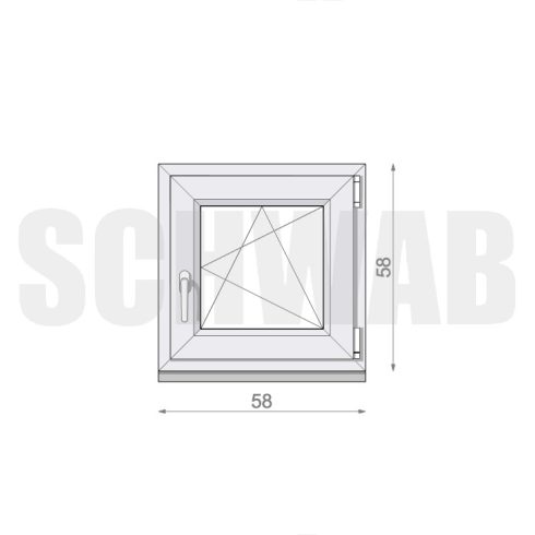 60x60 cm műanyag bukó-nyíló ablak jobbos könnyített