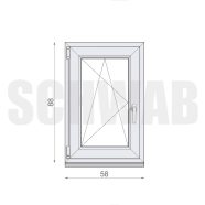 60x90 cm műanyag bukó-nyíló ablak balos - KIFUTÓ
