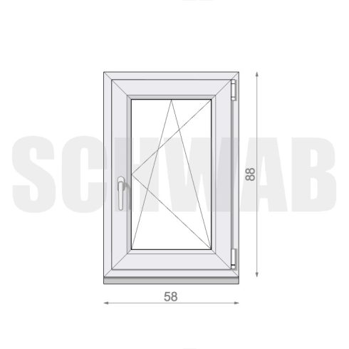 60x90 cm műanyag bukó-nyíló ablak jobbos - KIFUTÓ