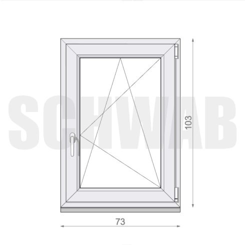 75x105 cm műanyag bukó-nyíló ablak jobbos - KIFUTÓ