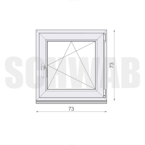 75x75 cm műanyag bukó-nyíló ablak jobbos - KIFUTÓ