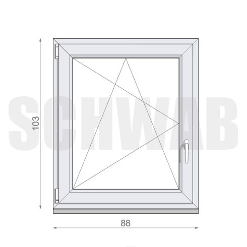 90x105 cm műanyag bukó-nyíló ablak balos - KIFUTÓ