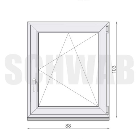 90x105 cm műanyag bukó-nyíló ablak jobbos - KIFUTÓ