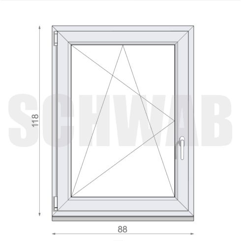 90x120 cm műanyag bukó-nyíló ablak balos - KIFUTÓ