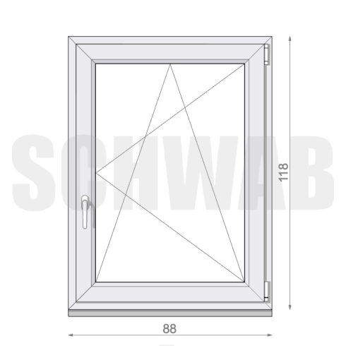 90x120 cm műanyag bukó-nyíló ablak jobbos - KIFUTÓ
