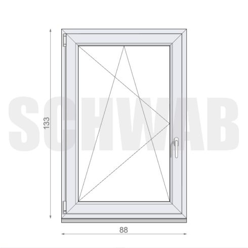 90x135 cm műanyag bukó-nyíló ablak balos - KIFUTÓ