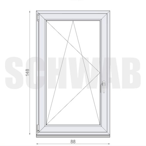 90x150 cm műanyag bukó-nyíló ablak balos - KIFUTÓ
