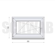 90x60_cm műanyag bukó-nyíló ablak balos könnyített
