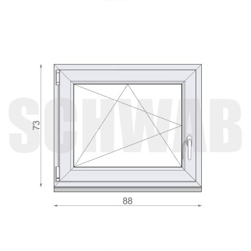 90x75 cm műanyag bukó-nyíló ablak balos - KIFUTÓ