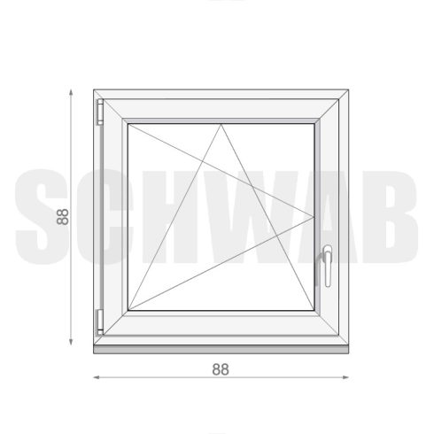 90x90 cm műanyag bukó-nyíló ablak balos - KIFUTÓ