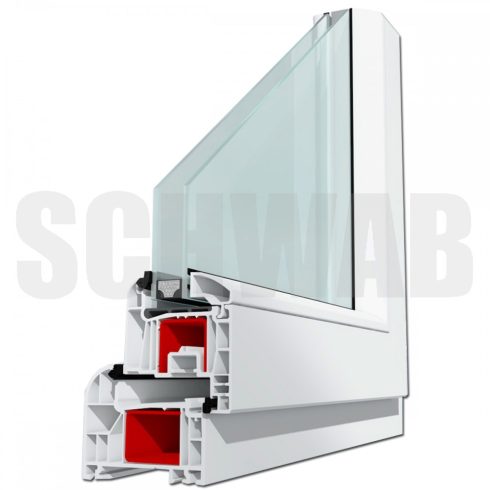 120x120 cm könnyített kétszárnyú tokosztott bny/bny műanyag ablak